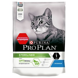 Сухой корм Pro Plan Cat Adult Sterilised OPTIRENAL для стерилизованных кошек с кроликом - 200 г