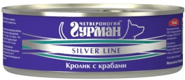 Четвероногий Гурман Silver line кролик с крабами для собак 100 г
