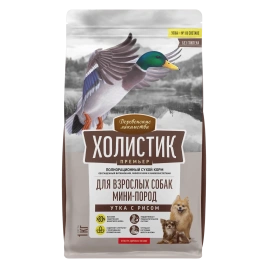 Сухой корм «Деревенские лакомства» Holistic Премьер для собак мини-пород с уткой и рисом, 1 кг