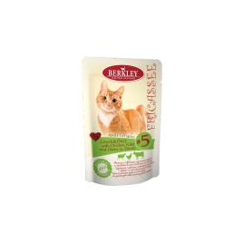 Berkley Fricassee Adult Cat Menu Lamb&Beef Chicken Fillet Herbs in Sauce №5 для взрослых кошек с ягненком, говядиной и куриным филе - 85 г