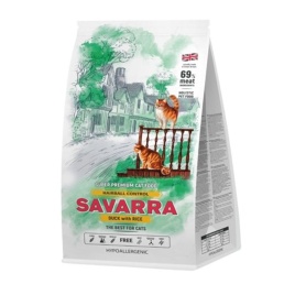 Savarra Adult Cat Hairball Сухой корм для взрослых кошек, препятствующий образованию комочков шерсти в желудке с уткой и рисом - 400 г
