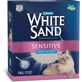 Наполнитель White Sand комкующийся для чувствительных кошек, 8.5 кг