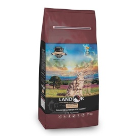 Landor сухой корм для кошек с функцией контроля образования комочков шерсти и контроля веса, с ягненком и бататом - 10 кг