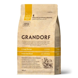 Сухой корм Grandorf Holistic Sterilised 4 вида мяса с пробиотиками для кошек, 400 г