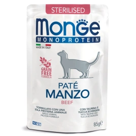 Влажный корм Monge Cat Natural Monoprotein Trout для котят и беременных кошек с форелью, 85 г