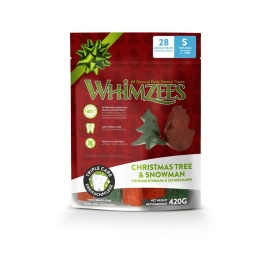 Whimzees Новогодний Микс лакомство для собак елочки и снеговики S 28 шт 1 ш