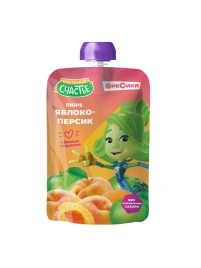 Пюре Фиксики Яблоко-Персик 90гр (Дойпак)