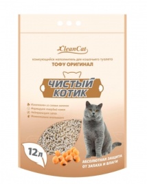 Комкующийся наполнитель Чистый Котик Тофу Оригинал, 12 л