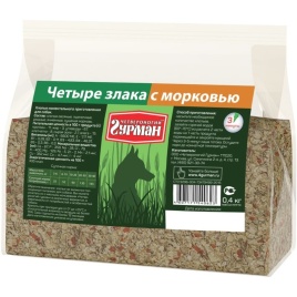 Каша для собак Четвероногий гурман 4 злака с морковью - 400 г