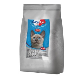 MonAmi сухой корм для взрослых кошек любых пород с нормальной физической активностью с мясным ассорти - 10 кг