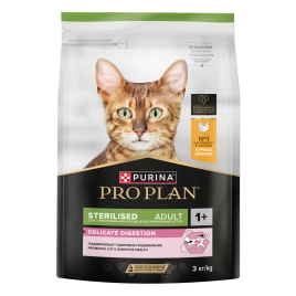 Сухой корм Purina Pro Plan Cat Adult Sterilised для стерилизованных кошек, с курицей, 3 кг