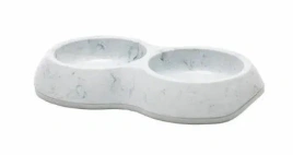 Мраморно-серая с белым пластиковая миска SAVIC Delice Double Marble для животных (2 шт.), 0,2 л