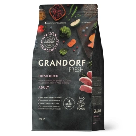 Сухой корм Grandorf Fresh Adult беззерновой с уткой и бататом для кошек при аллергии, 2 кг