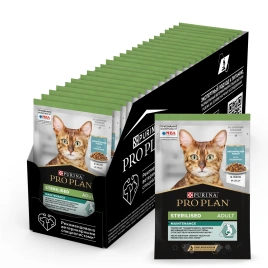 Влажный корм Purina Pro Plan Cat Adult NutriSavour Sterilised для стерилизованных кошек, с океанической рыбой в желе, 85 г