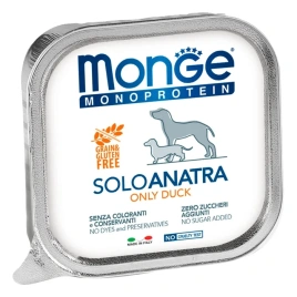 Влажный корм Monge Monoprotein Solo паштет из утки для собак, 150 г