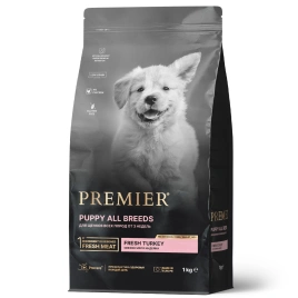 Сухой корм Premier Dog Turkey PUPPY для щенков всех пород свежее мясо индейка 1 кг