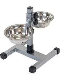 Металлическая миска Homepet для животных с регулируемой хромированной подставкой (2 шт.), 0,25 л