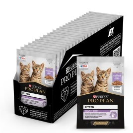 Влажный корм Purina Pro Plan Kitten Healthy Start для котят, с индейкой в соусе, 85 г