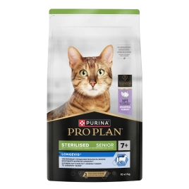 Сухой корм Purina Pro Plan Cat Senior 7+ Sterilised Longevis для стерилизованных кошек старше 7 лет, с индейкой, 10 кг
