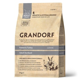 Сухой корм Grandorf Holistic Sterilised кролик с индейкой для стерилизованных кошек, 400 г