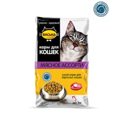 Васька сухой корм для кошек для профилактики МКБ мясное ассорти - 2 кг