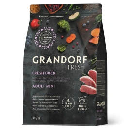 Сухой корм Grandorf Fresh Dog для взрослых собак мелких пород диетическая формула для особо аллергичных собак утка с бататом 3 кг