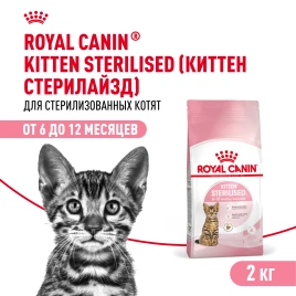Сухой Корм Royal Canin  KITTEN STERILISED (КИТТЕН СТЕРИЛАЙЗД)Питание для стерилизованных котят с момента операции до 12 месяцев, 2 кг