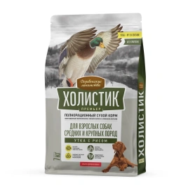 Сухой корм «Деревенские лакомства» Holistic Премьер для собак средних и крупных пород с уткой и рисом, 7 кг