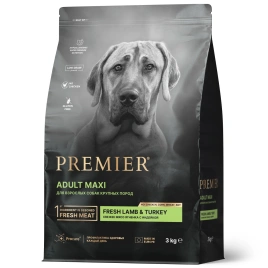Сухой корм Premier Dog Lamb&Turkey ADULT Maxi для собак крупных пород свежее мясо ягненок с индейкой 3 кг