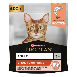 Сухой корм Purina Pro Plan Cat Adult Vital Functions для взрослых кошек, с лососем, 3 кг