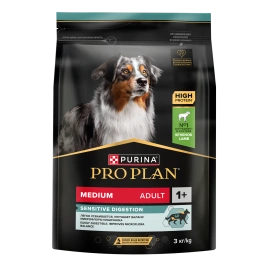 Сухой корм Purina Pro Plan Sensitive Digestion для взрослых собак средних пород, ягнёнок и рис, 1.5 кг