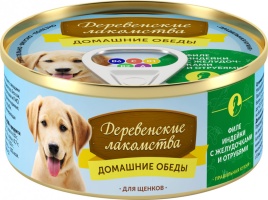 Консервы для щенков Деревенские лакомства Филе индейки с желудочками и отрубями 100 г