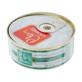 Clan Classic влажный корм для кошек мясное ассорти с языком в консервах - 100 г