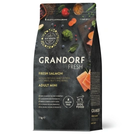 Сухой корм Grandorf Fresh Dog для взрослых собак мелких пород для здоровья кожи и шерсти лосось с бататом 3 кг