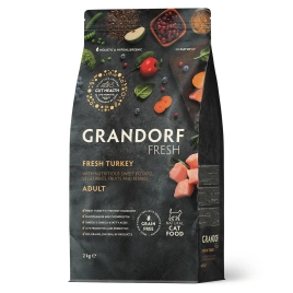 Сухой корм Grandorf Fresh Cat для взрослых кошек диетическая формула для особо аллергичных кошек индейка с бататом 2 кг