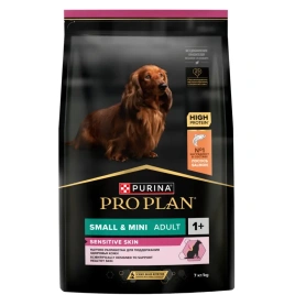 Сухой корм Purina Pro Plan Adult Small & Mini Sensitive Skin для собак мелких пород, лосось и рис, 7 кг