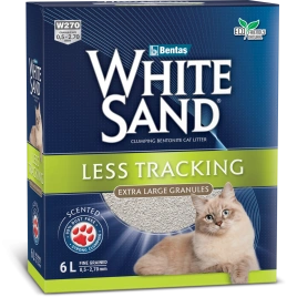 Наполнитель White Sand для кошачьего туалета, комкующийся Не оставляющий следов с крупными гранулами, 6 л