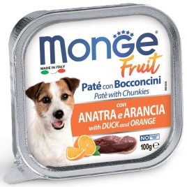 Влажный корм Monge Fruit с уткой и апельсином для собак, 100 г