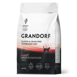 Сухой корм Grandorf Veterinary Diet Hepatic индейка для кошек для поддержки функций печени, 400 г