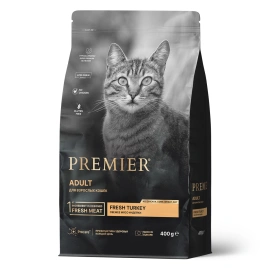 Сухой корм Premier Cat Turkey ADULT для взрослых кошек свежая индейка индейка 400 г