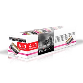 Влажный корм Pro Plan Delicate для кошек с чувствительным пищеварением с индейкой, промо-набор 4+1 - 85 г 425 г