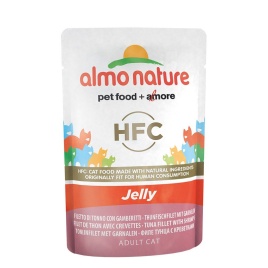 Almo Nature Classic Adult Cat Nature Jelly Tuna & Shrimps паучи с тунцом и креветками в желе для взрослых кошек - 55 г