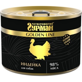 Четвероногий Гурман Golden line консервы для собак с индейкой - 525 г
