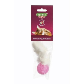 TiTBiT Хвост кроличий игрушка для кошек, мягкая упаковка - 12 г