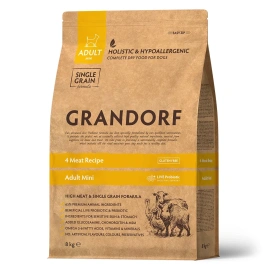 Сухой корм Grandorf Holistic 4 вида мяса с пробиотиками для взрослых собак мелких пород, 8 кг