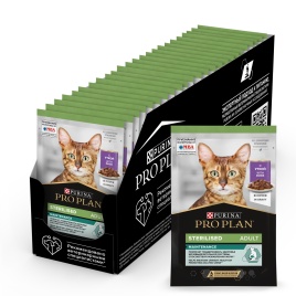 Влажный корм Purina Pro Plan Cat Adult NutriSavour Sterilised для стерилизованных кошек, с уткой в соусе, 85 г