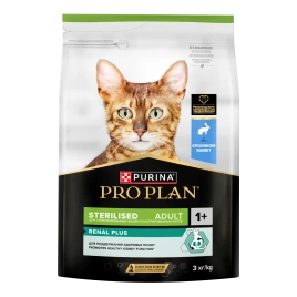 Сухой корм Purina Pro Plan Cat Adult Sterilised для стерилизованных кошек, с кроликом, 3 кг