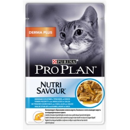 Влажный корм Purina Pro Plan Derma Plus для взрослых кошек с чувствительной кожей с треской - 85 г