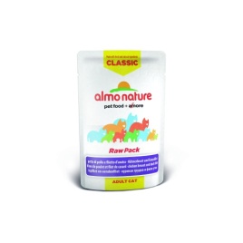 Almo Nature Classic Raw Pack Adult Cat Chicken Breast & Duck Fillet паучи с 75% мяса (куриная грудка и утиное филе) для взрослых кошек - 55 г