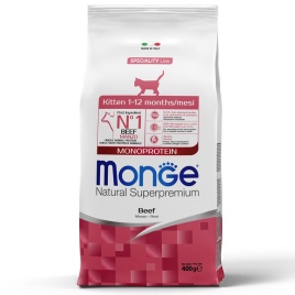 Сухой корм Monge Monoprotein Kitten с говядиной для котят и беременных кошек, 400 г
